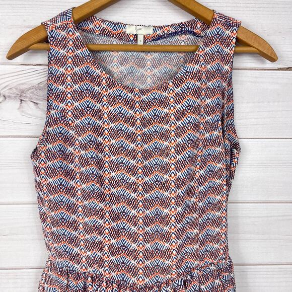 Joie Dress Womens S Multicolor Silk Linen Blend‎ Orange Blue Career Casual - Picture 2 of 8